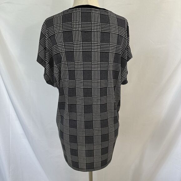 RALPH LAUREN Glen Plaid Short Sleeve Jersey Knit Top Sz 1X Plus Houndstooth - Picture 6 of 8